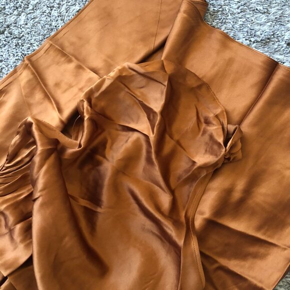 NWT Reformation Anaiis Silk Dress Sz4 Copper Orange Cocktail Soft - Picture 7 of 11